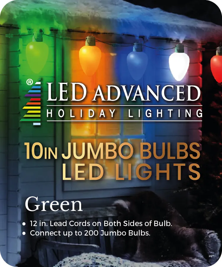 10" Jumbo LED Bulb Roofline-Pathway Decoration