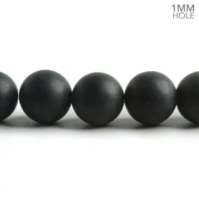 12mm Matte Black Onyx plain round beads 15 inch 33 pieces