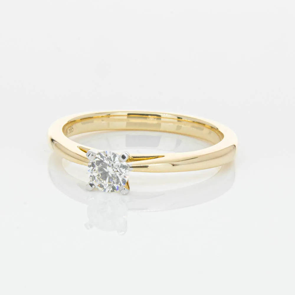 14ct Yellow Gold .30ct Diamond Luna Ring