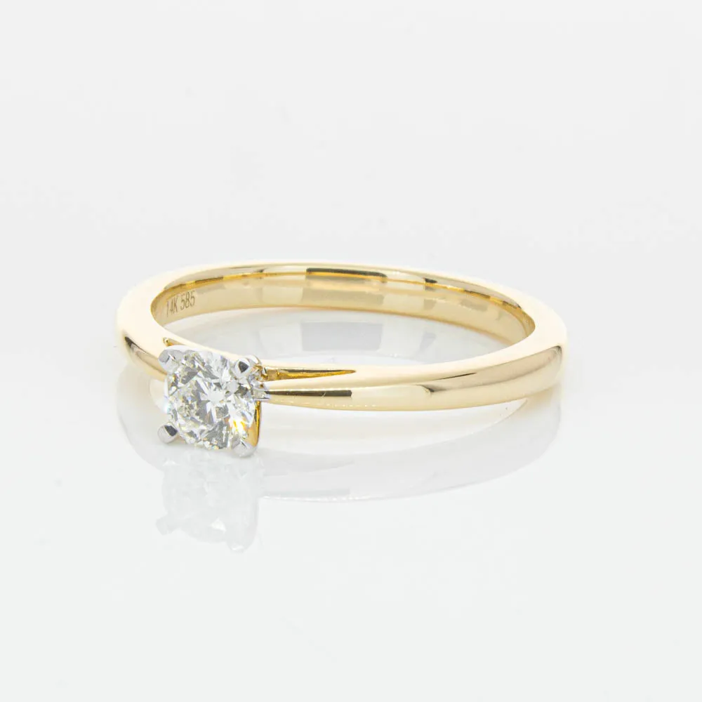 14ct Yellow Gold .30ct Diamond Luna Ring