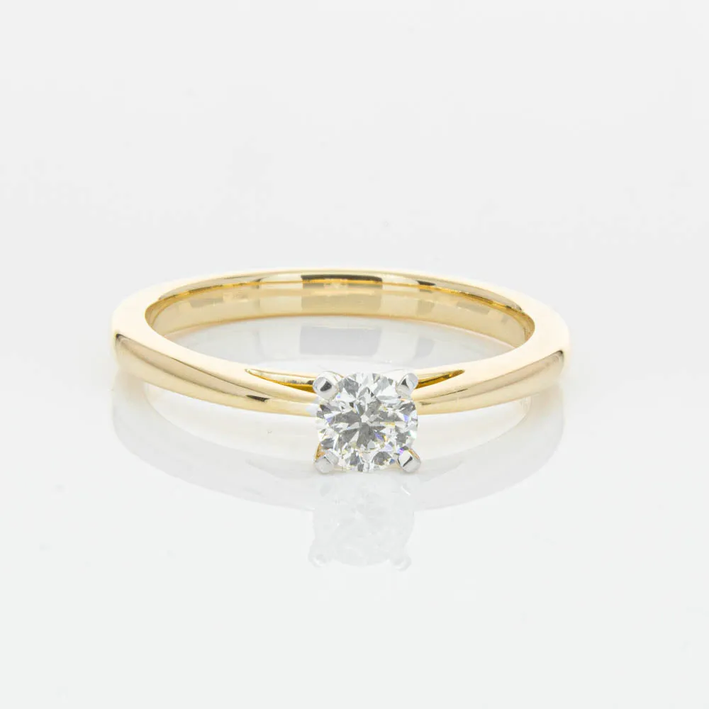 14ct Yellow Gold .30ct Diamond Luna Ring