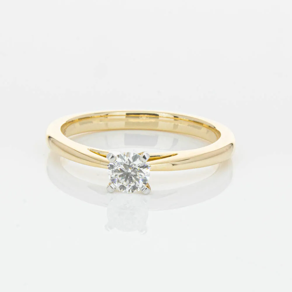 14ct Yellow Gold .30ct Diamond Luna Ring