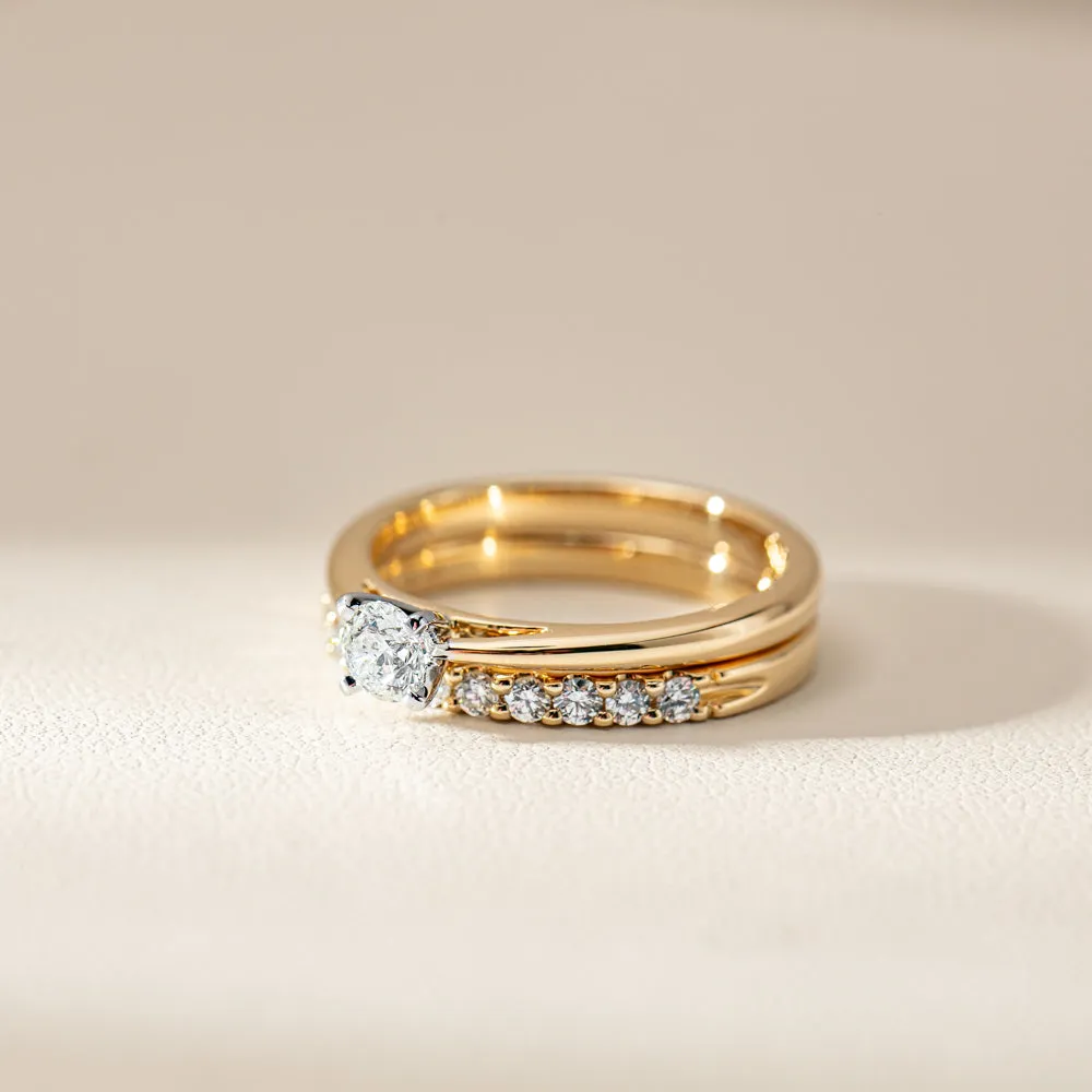 14ct Yellow Gold .30ct Diamond Luna Ring