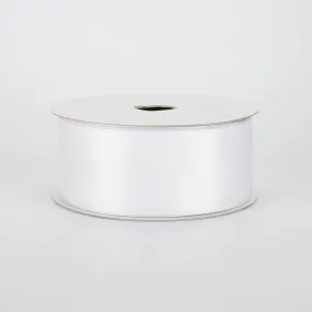 1.5" Double Face Satin Wired Ribbon: White (10 Yards)