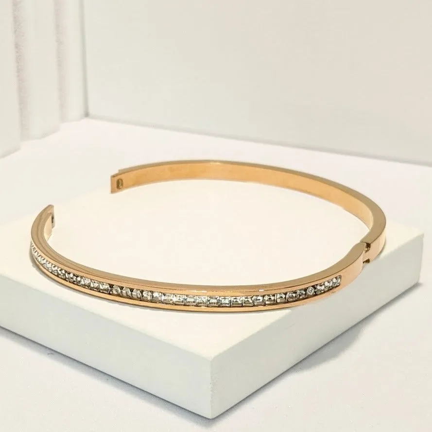 18K Rose Gold Full Line Zirconia Bracelet