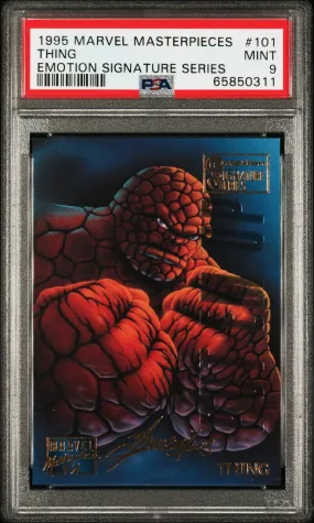 1995 MARVEL MASTERPIECES #101 THING EMOTION SIGNATURE SERIES PSA 9