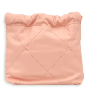 22 Mini Light Pink Tote Bag in Calfskin, Gold hardware