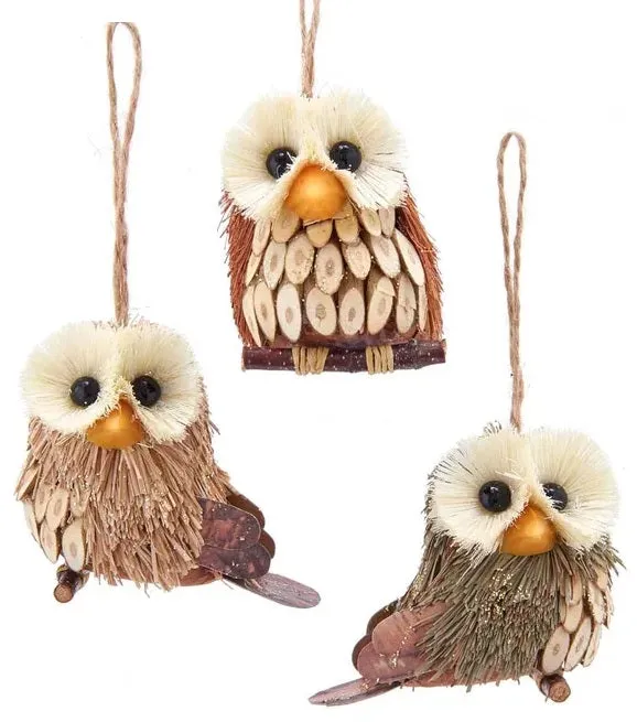 2.8" Sisal Owl Ornament