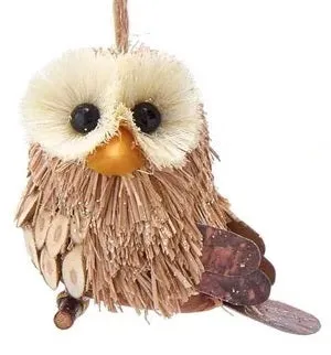 2.8" Sisal Owl Ornament