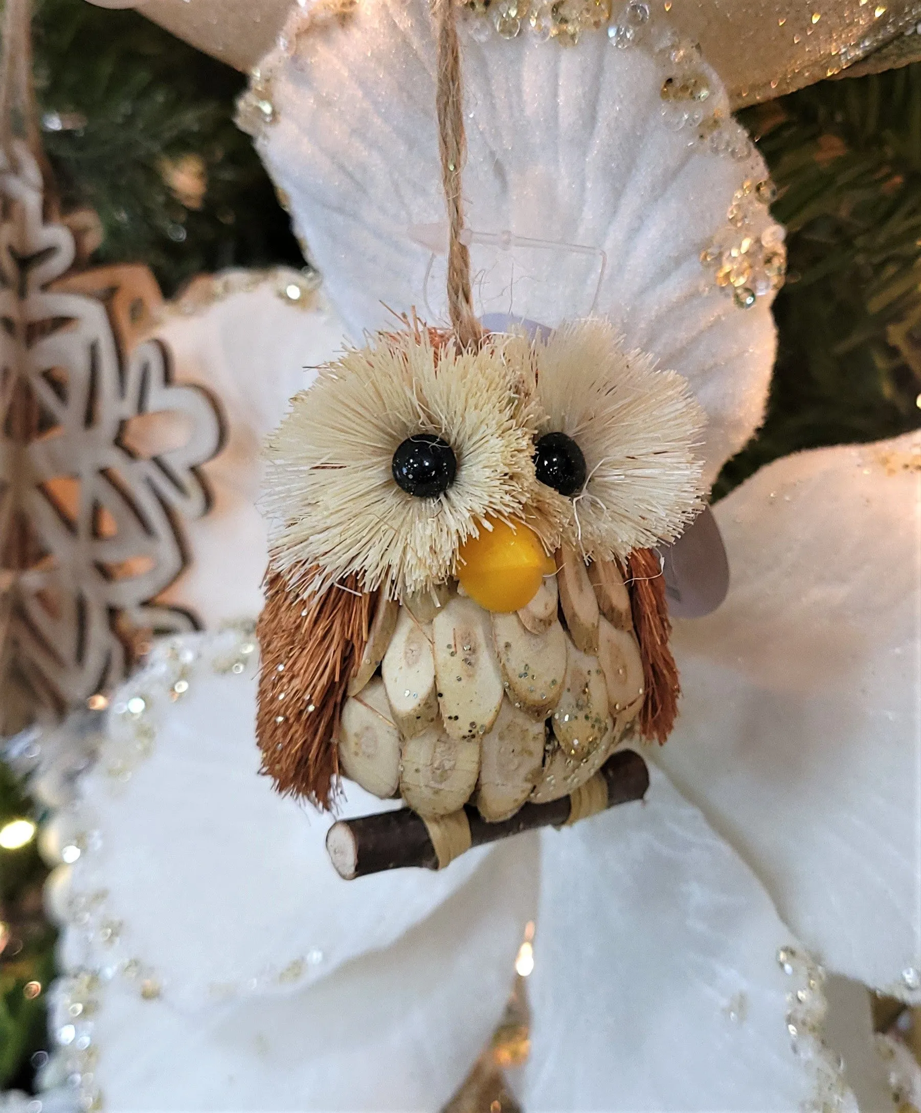 2.8" Sisal Owl Ornament