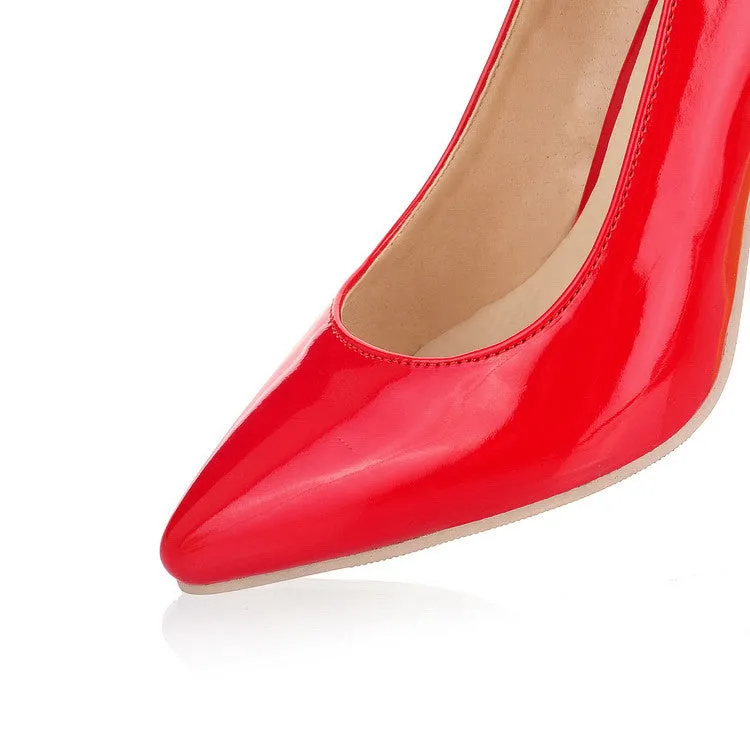 3 inch PU patent leather stiletto pumps