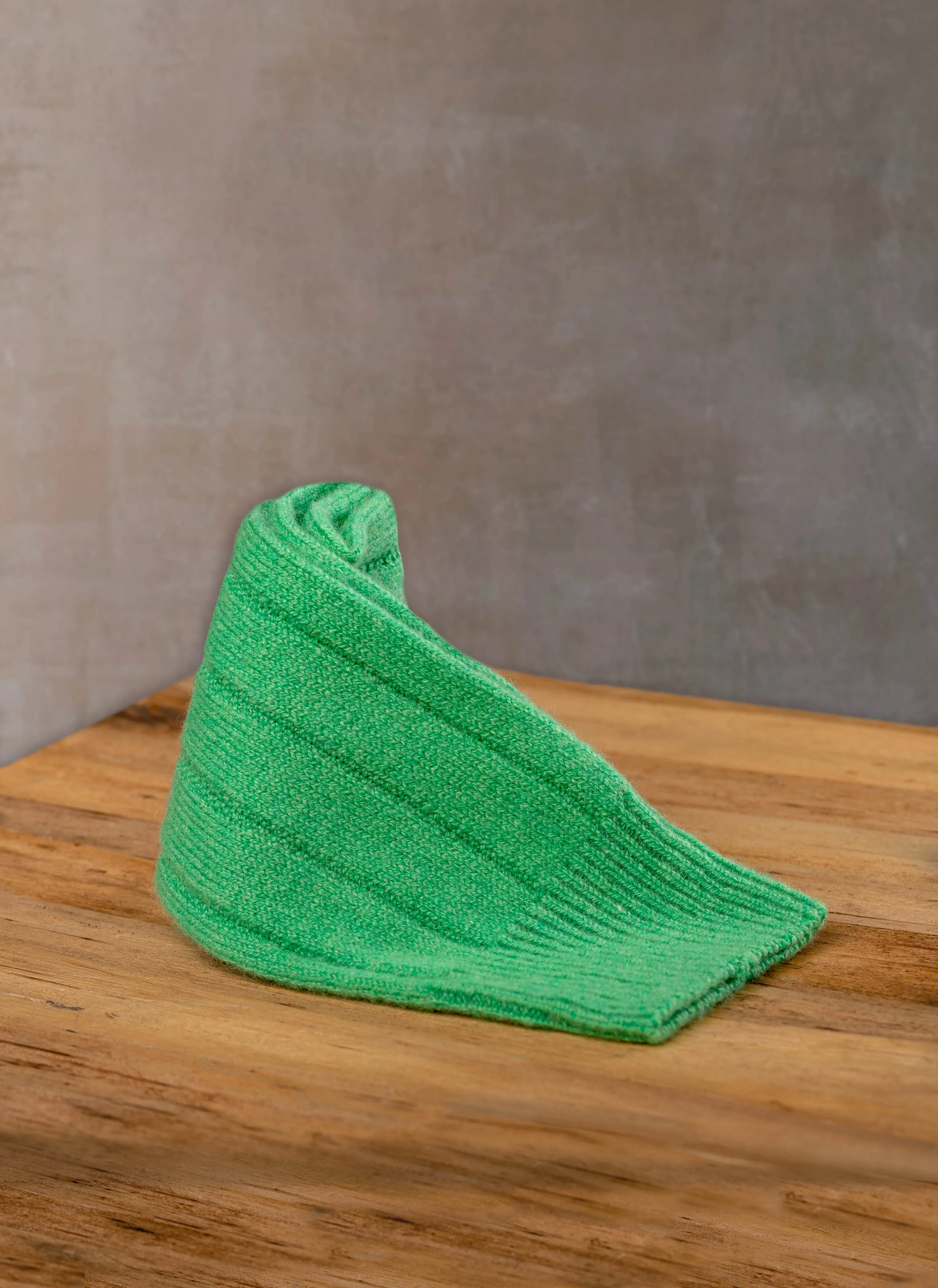 75% Cashmere Rib Sock in Happy Green