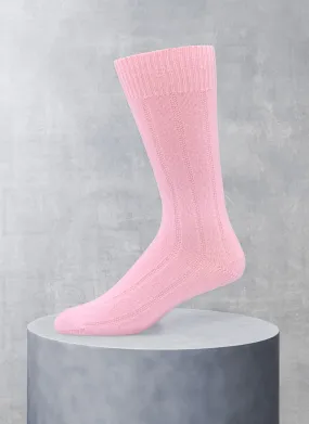 75% Cashmere Rib Sock in Light Pink