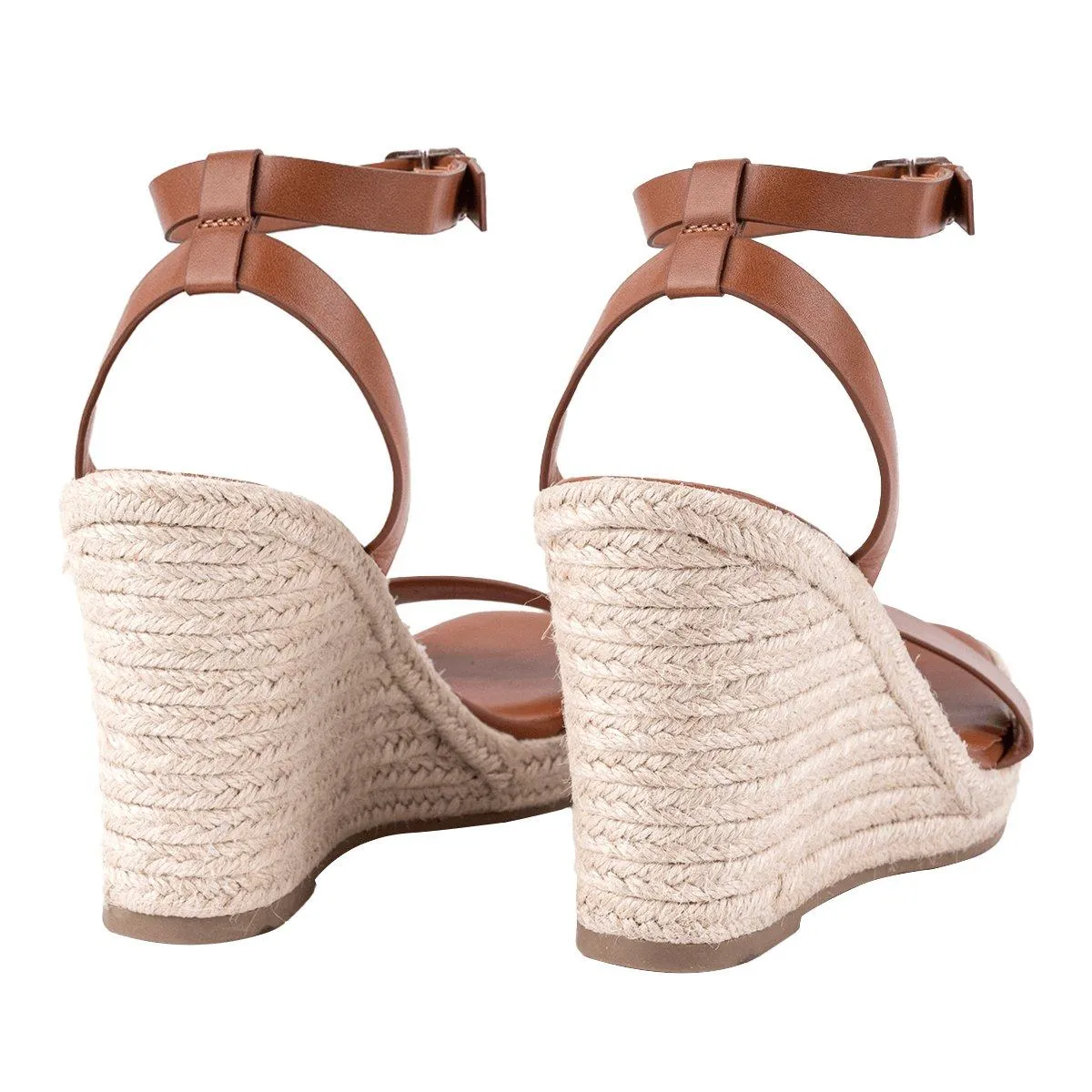 A New Day Tina Espadrille Wedge Shoes Leather Brown Colour For Women