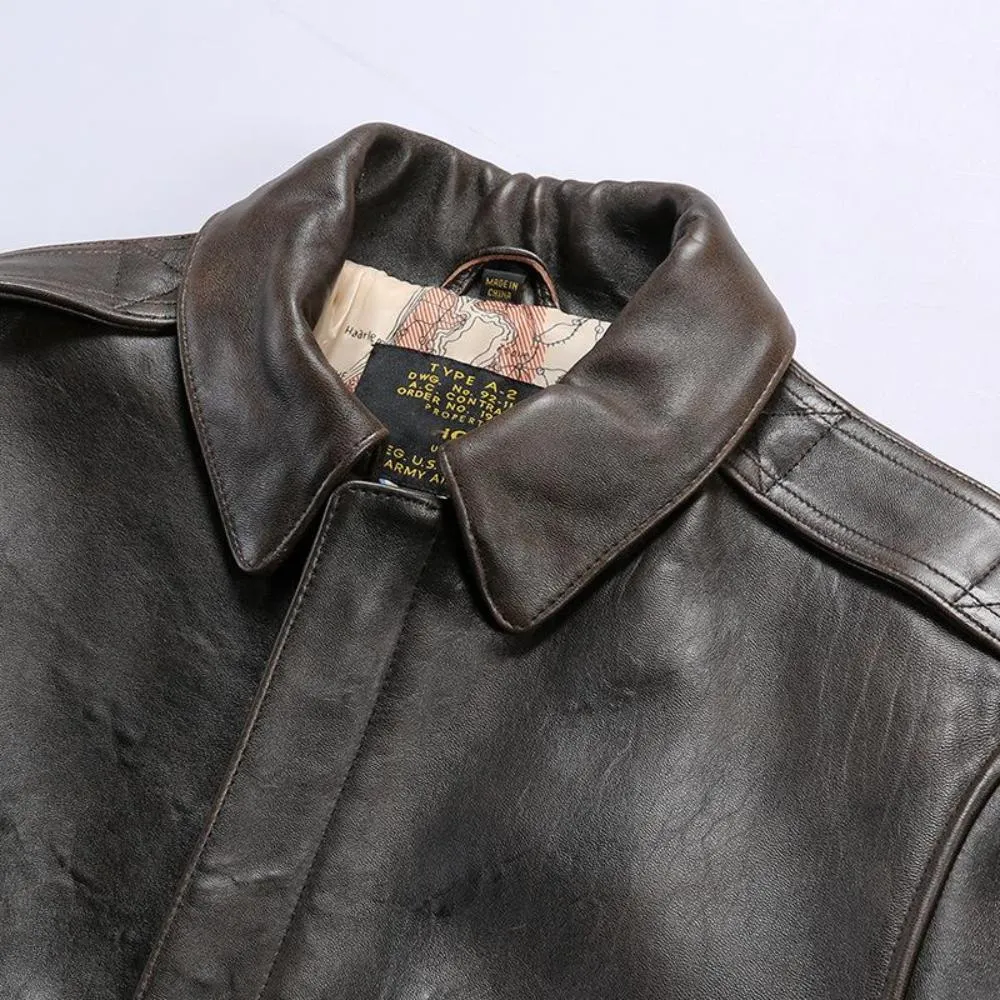 A2 Thickened Flight Jacket New Zealand Sheepskin Leather