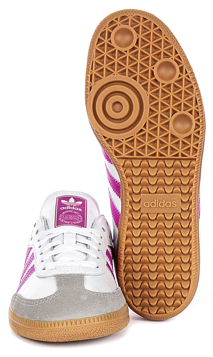 Adidas Samba OG J In White Purple For Youth