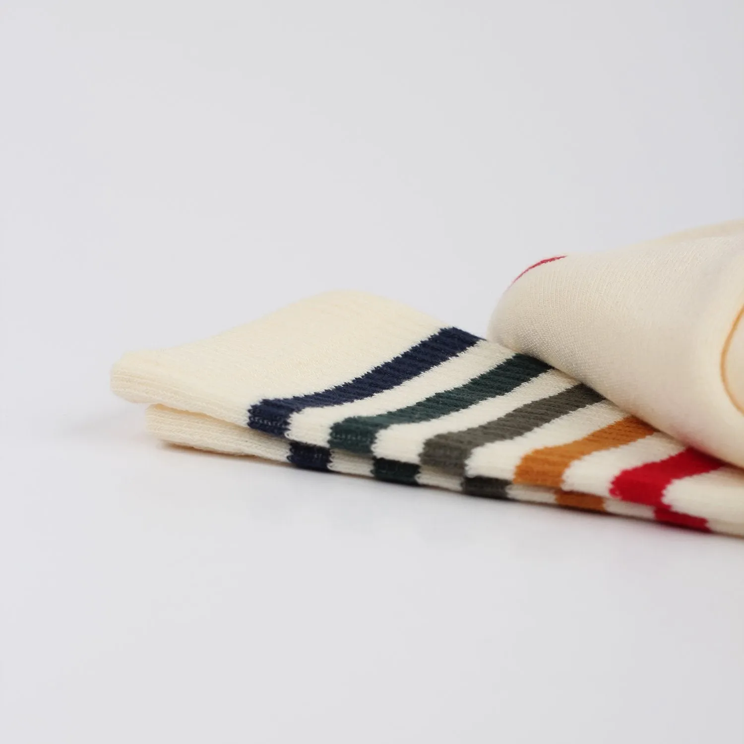 Athletique Classique Super Stripes Socks Off White / Navy / Forrest Green / Army / Honey / Mailbox Red