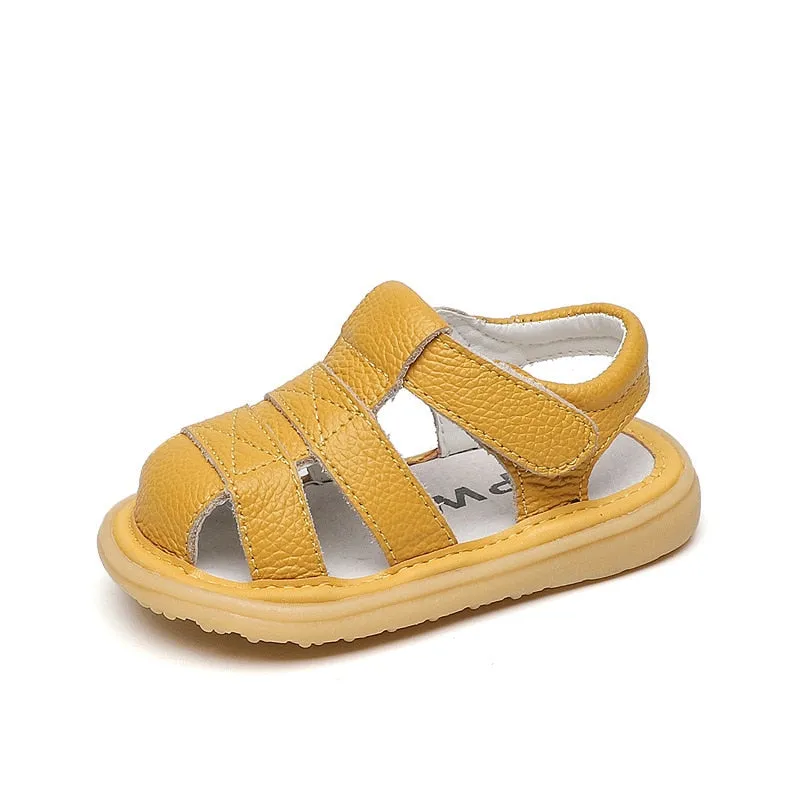 Baby Girls Summer Sandals Soft Bottom Genuine Leather Beach Sandals