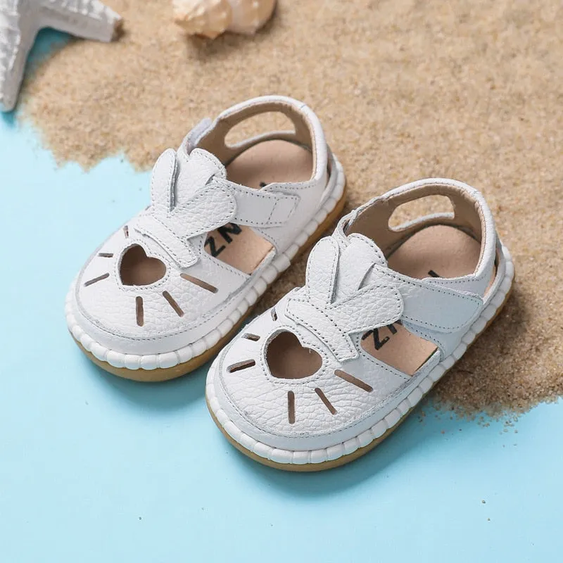 Baby Girls Summer Sandals Soft Bottom Genuine Leather Beach Sandals