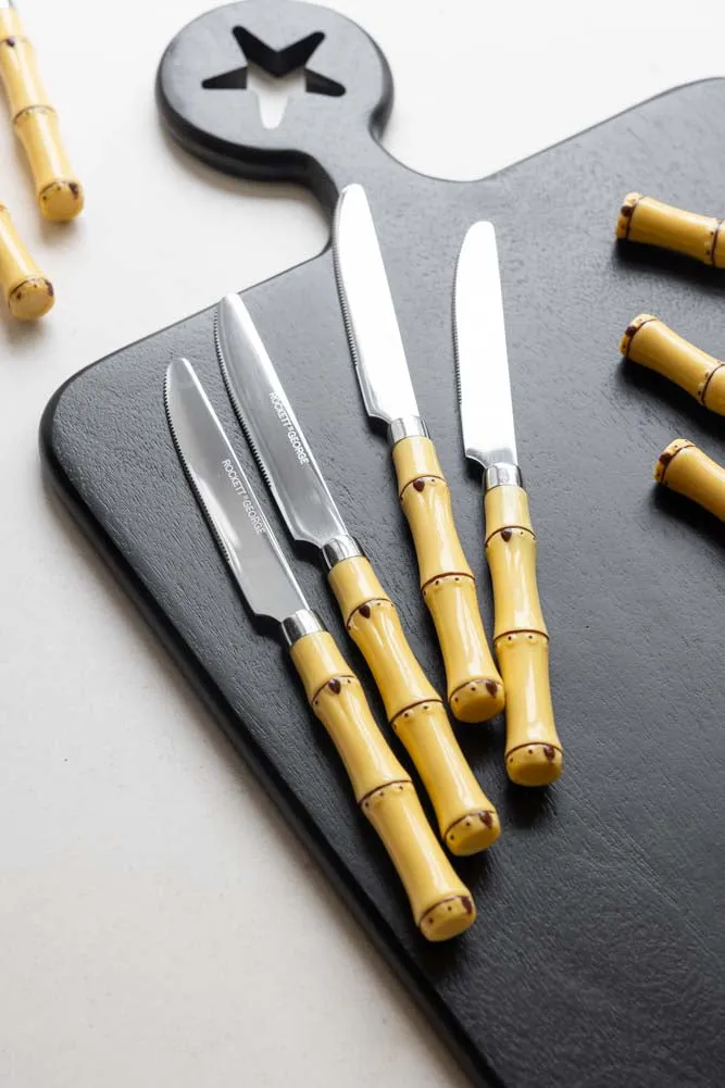 Beautiful 16-Piece Bamboo Design Cutlery Set