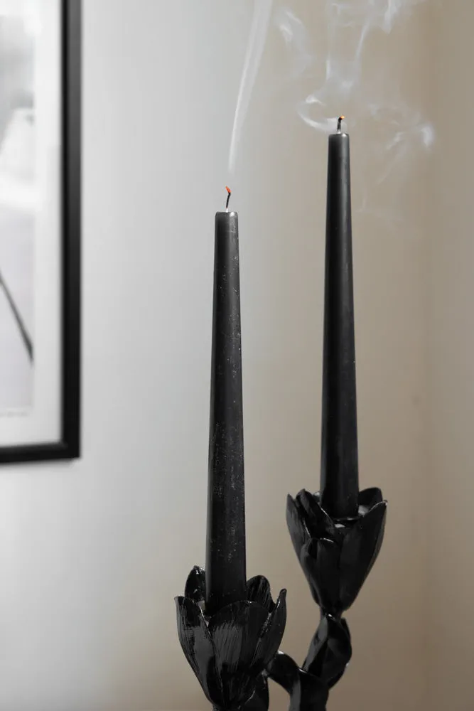 Beautiful Tapered Black Dinner Candle