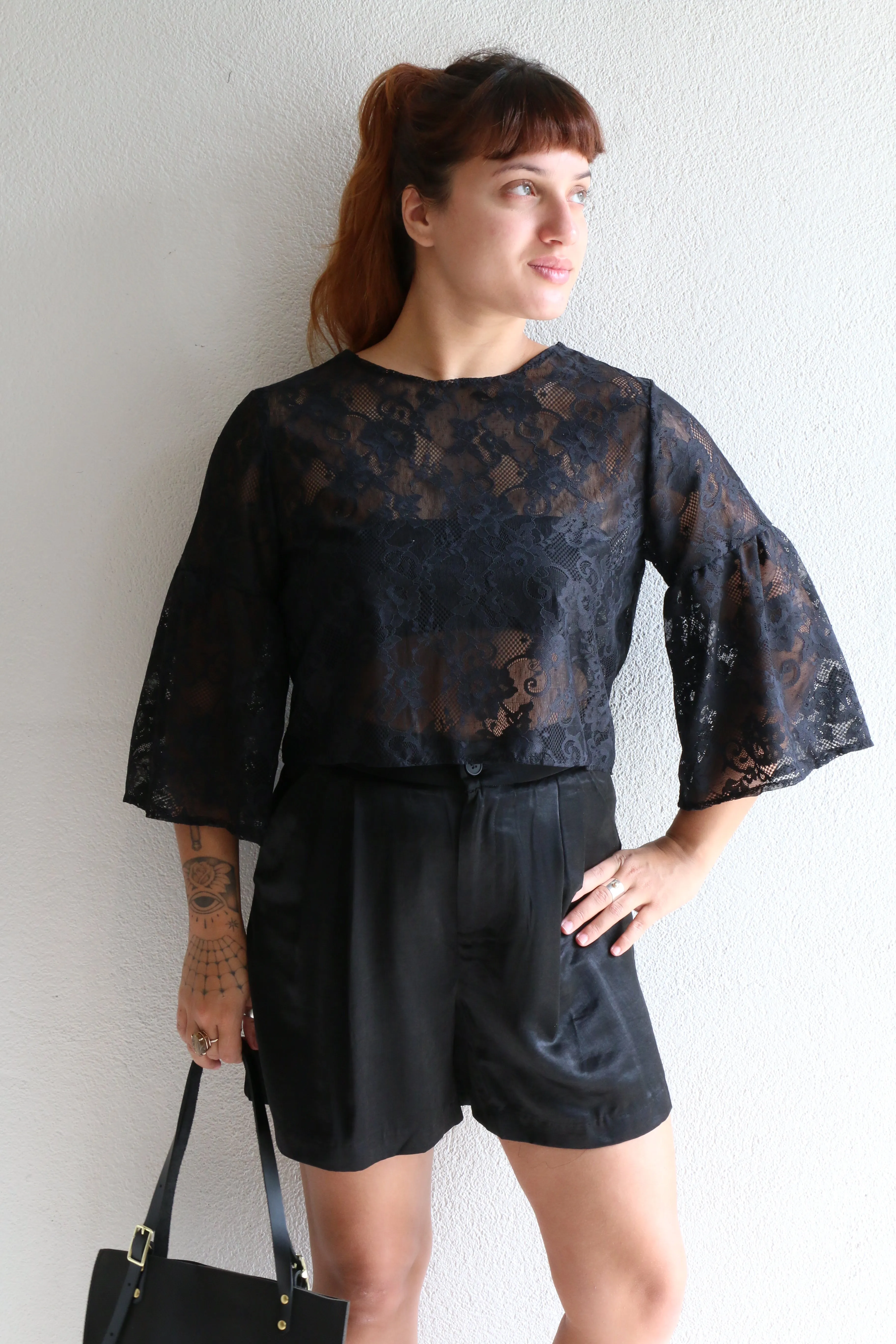 Bell Sleeve Lace Top