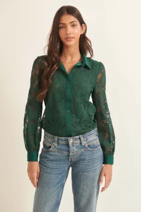 Bella Donna Floral Lace Button-Up Shirt