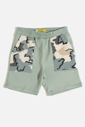 Bermuda Infantil Camuflada Azul