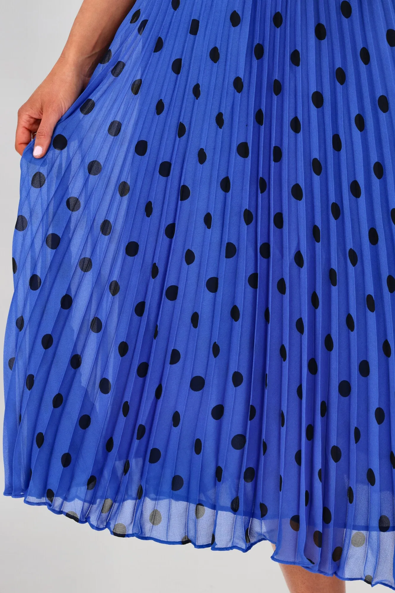 Betty Basics Chanel Pleated Skirt Bluebell Spots