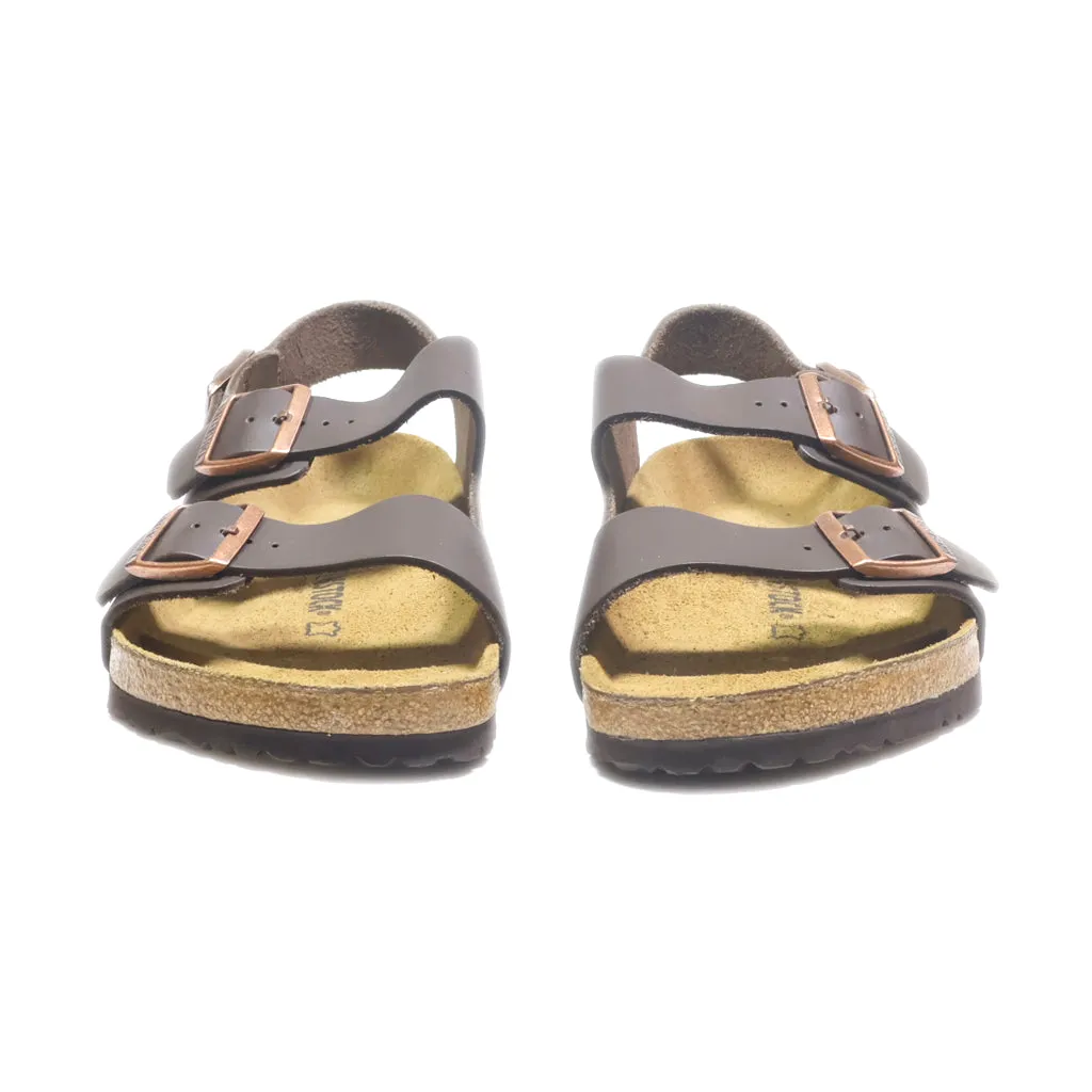 Birkenstock Milano Casual Sandals Leather Brown Colour For Men