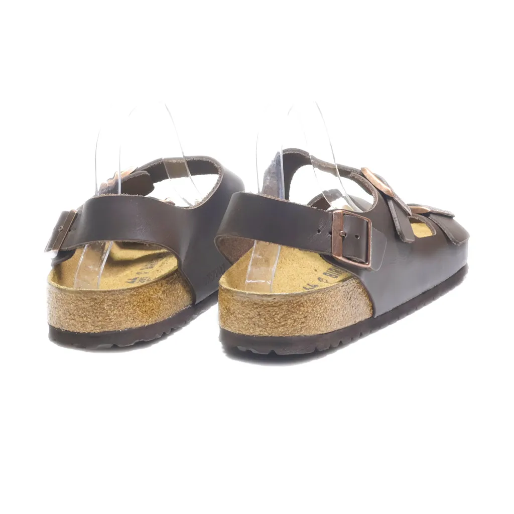 Birkenstock Milano Casual Sandals Leather Brown Colour For Men