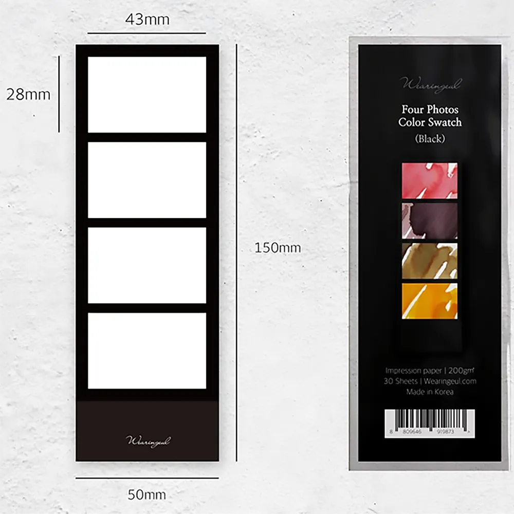 Black Instant Film 4-up Color Swatch Cards