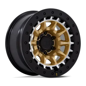 Black Rhino BR016 Tusk 17X8.5 5X127 0mm Matte Gold W Machined Ring