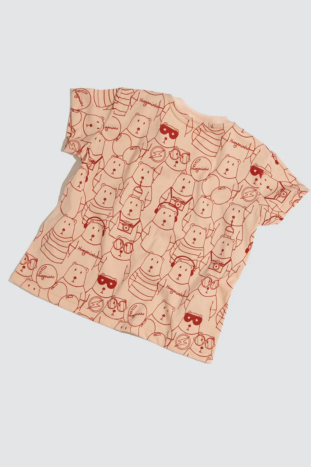 Blusa Infantil Manga Curta Ursos Rose