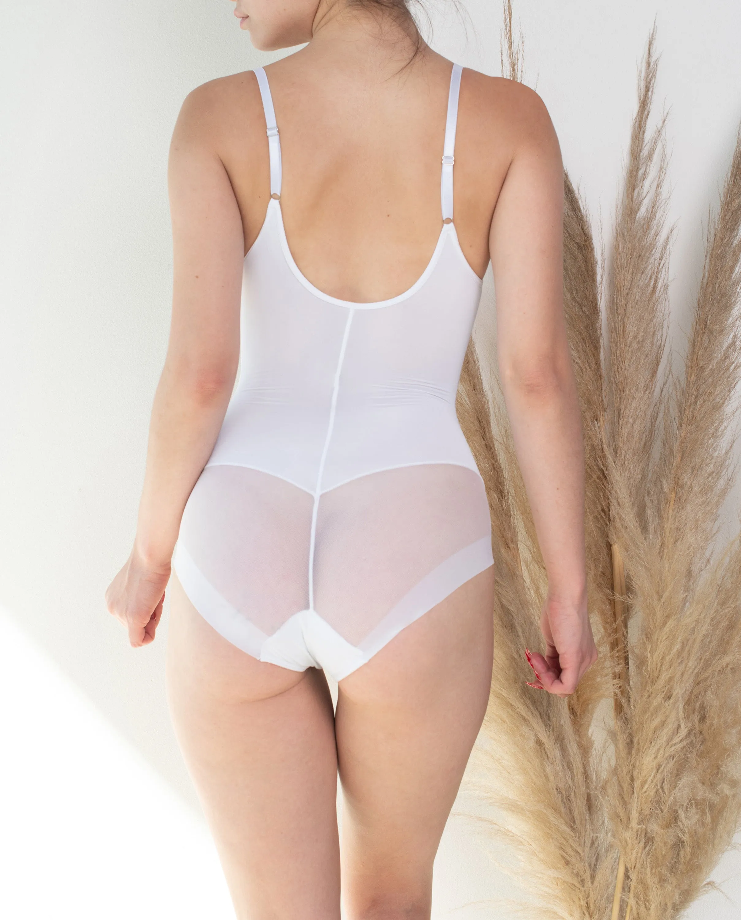 Body Modelador Libre de Busto con Tirantes Ajustables Blanco