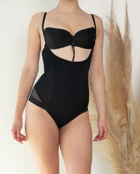 Body Modelador Libre de Busto con Tirantes Ajustables Negro