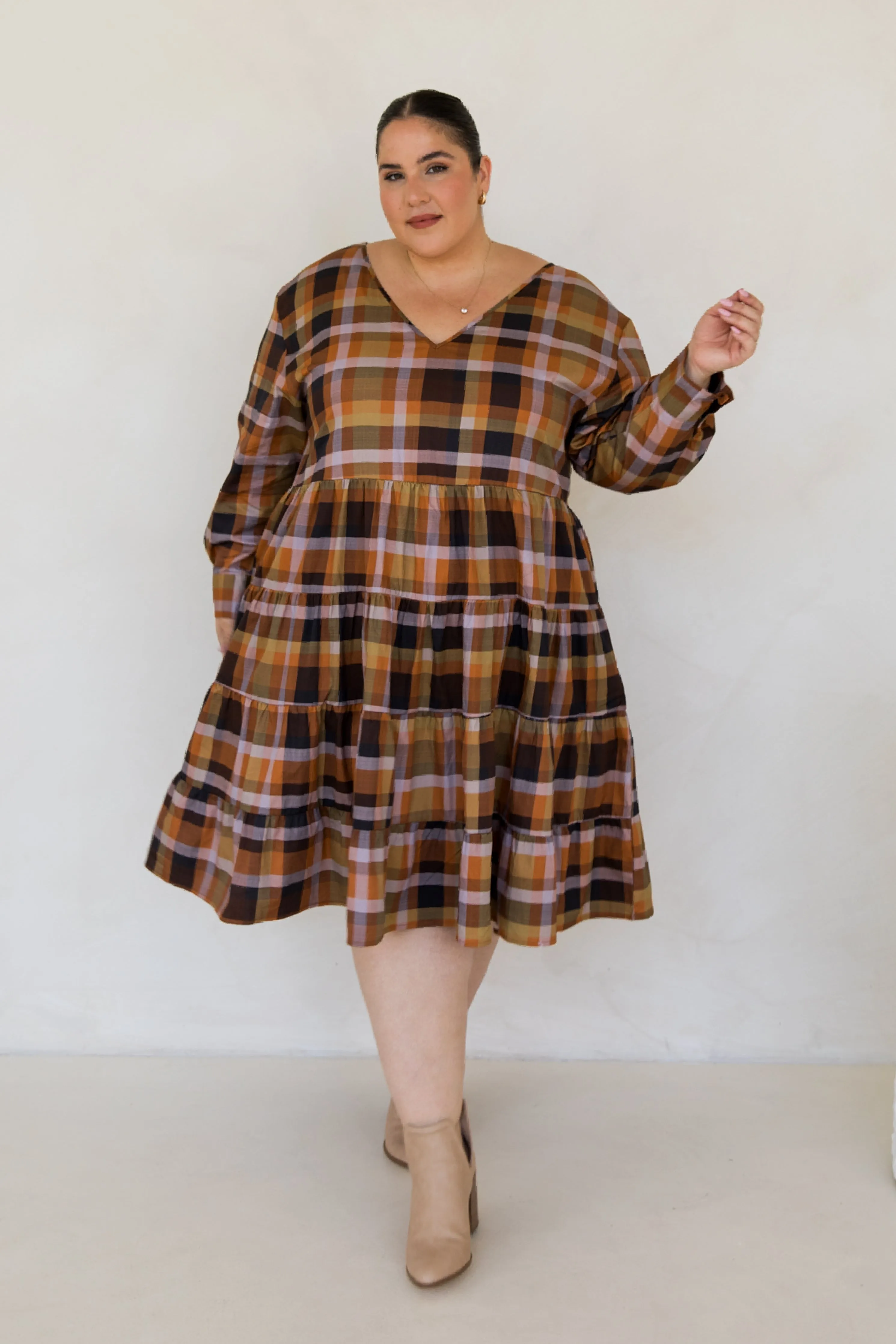 Bonita Dress in Fall Check