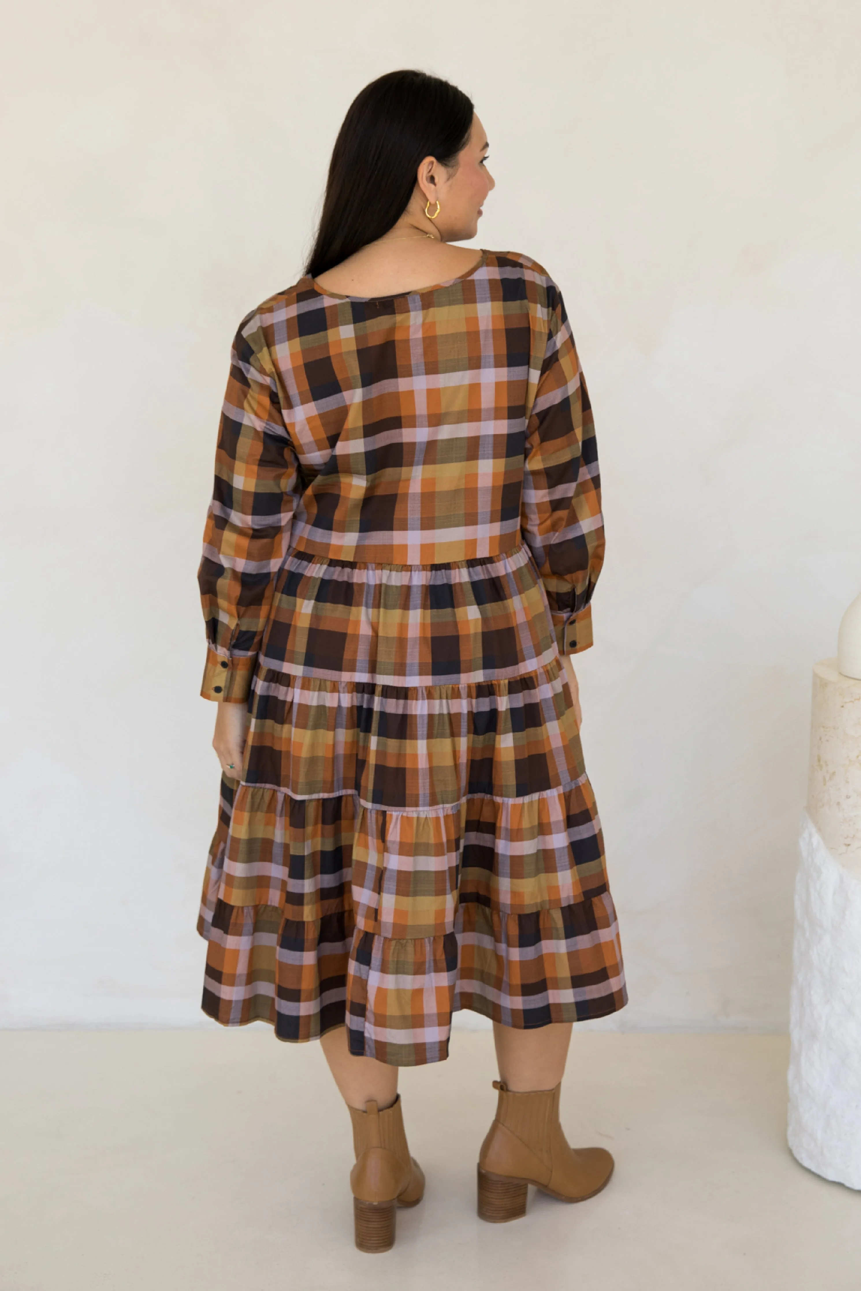 Bonita Dress in Fall Check