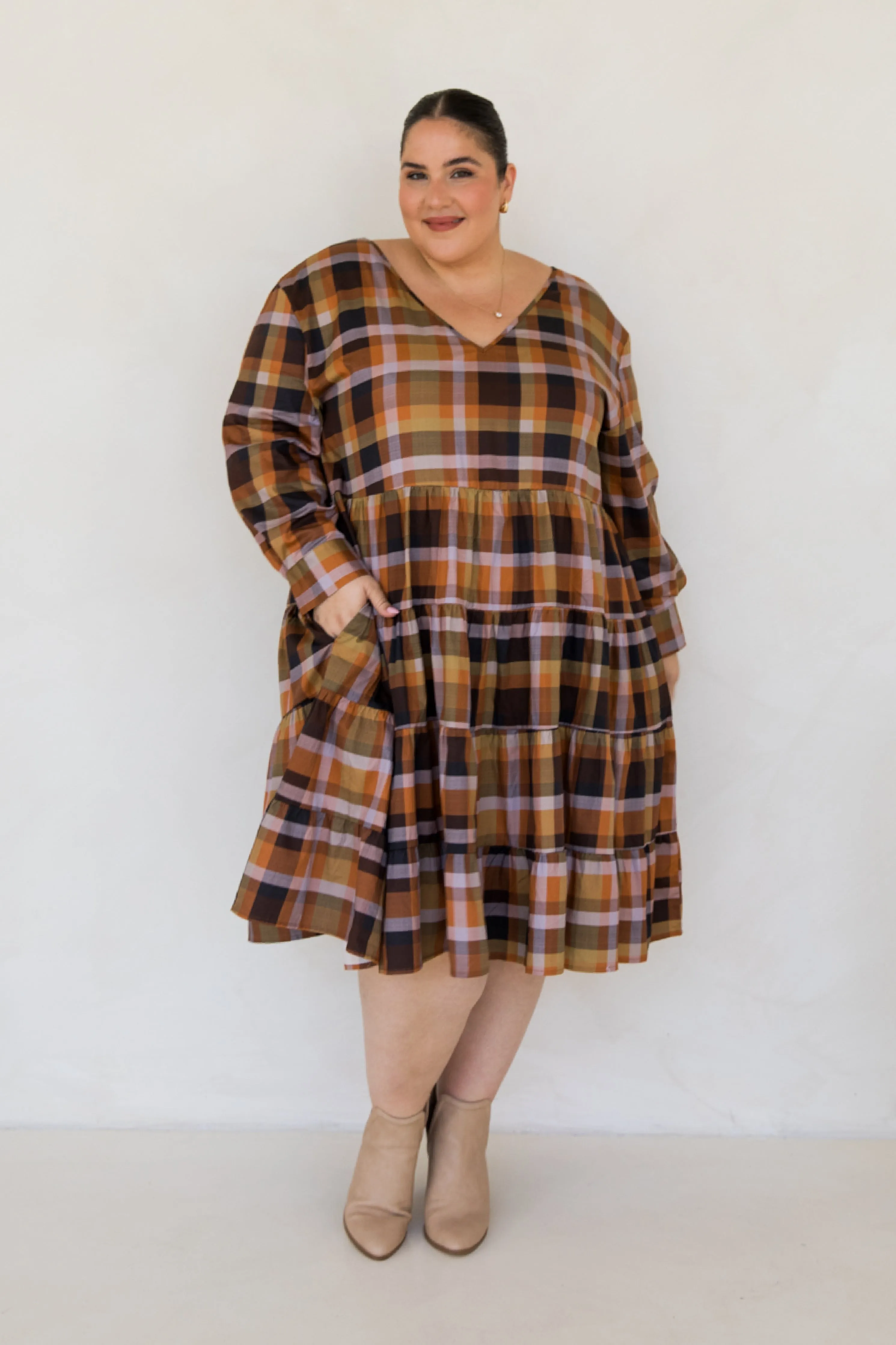 Bonita Dress in Fall Check