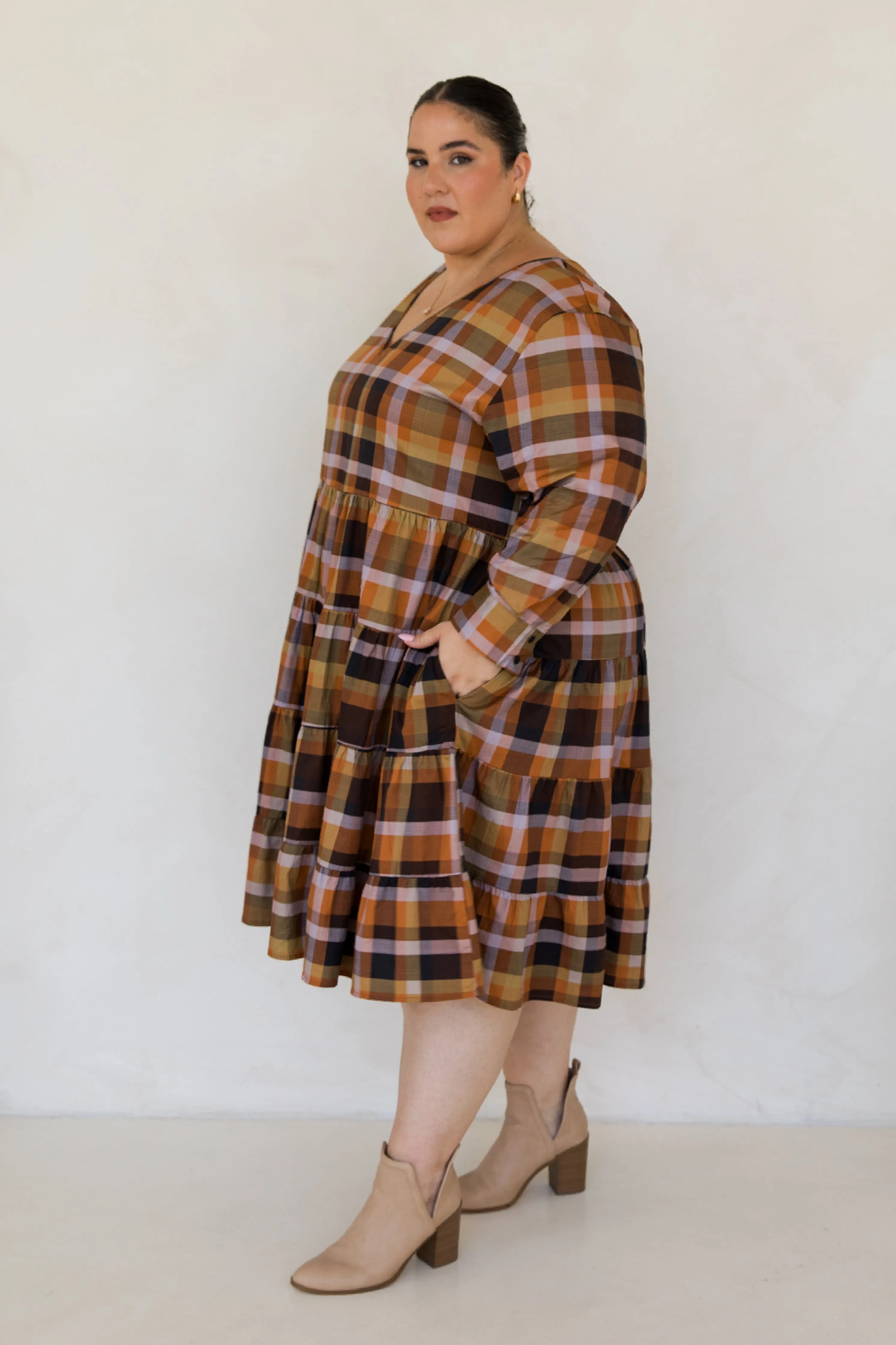 Bonita Dress in Fall Check