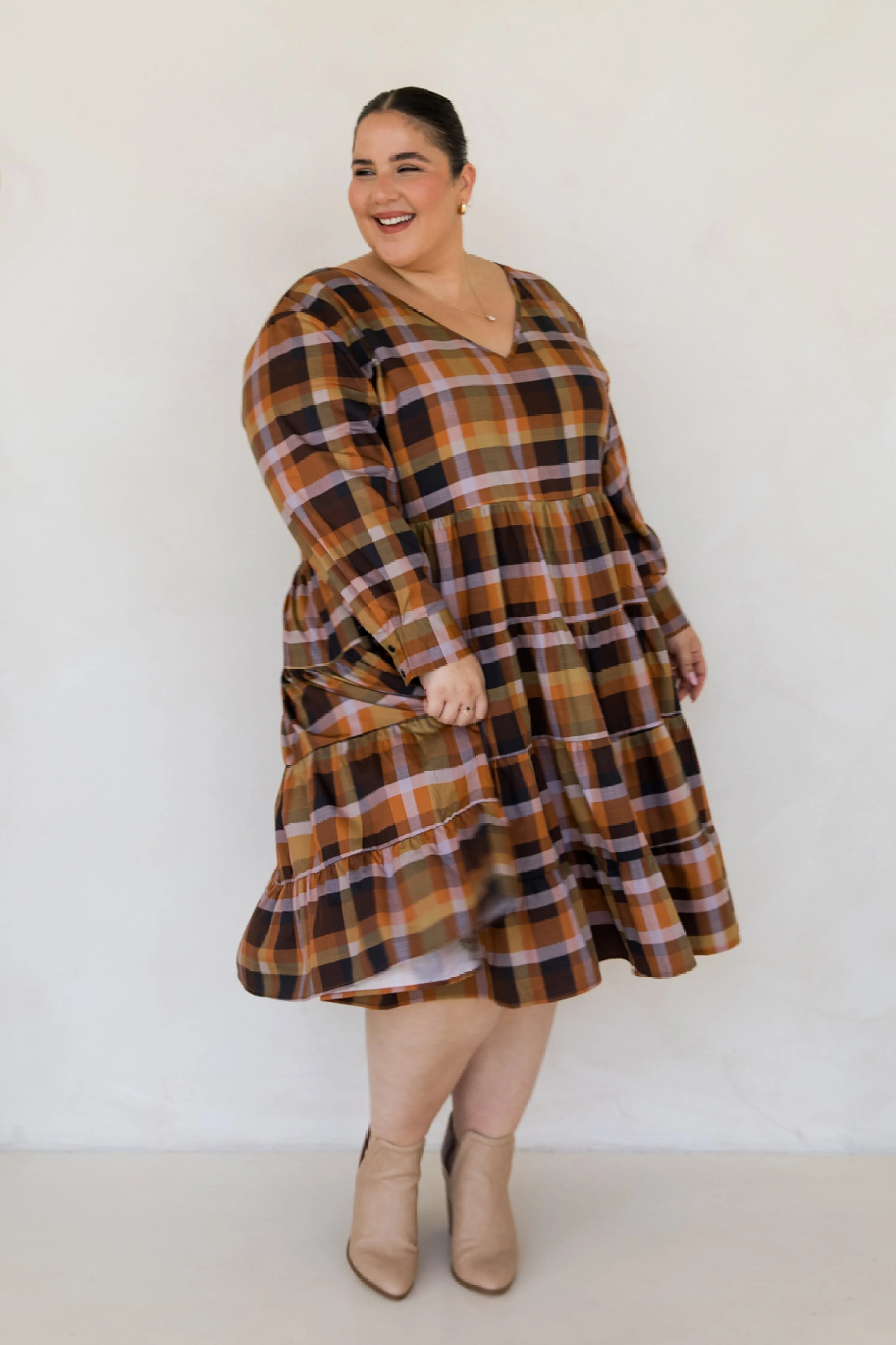 Bonita Dress in Fall Check