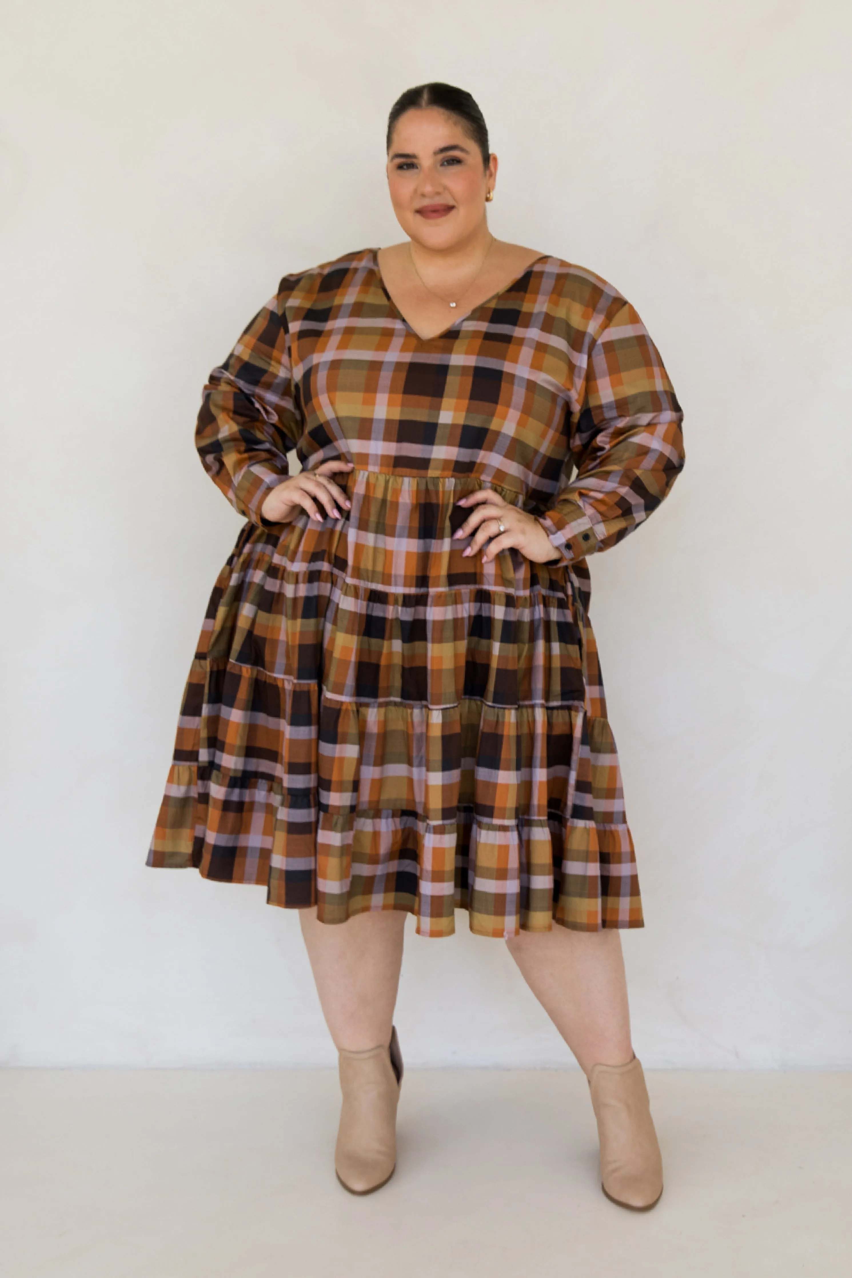 Bonita Dress in Fall Check