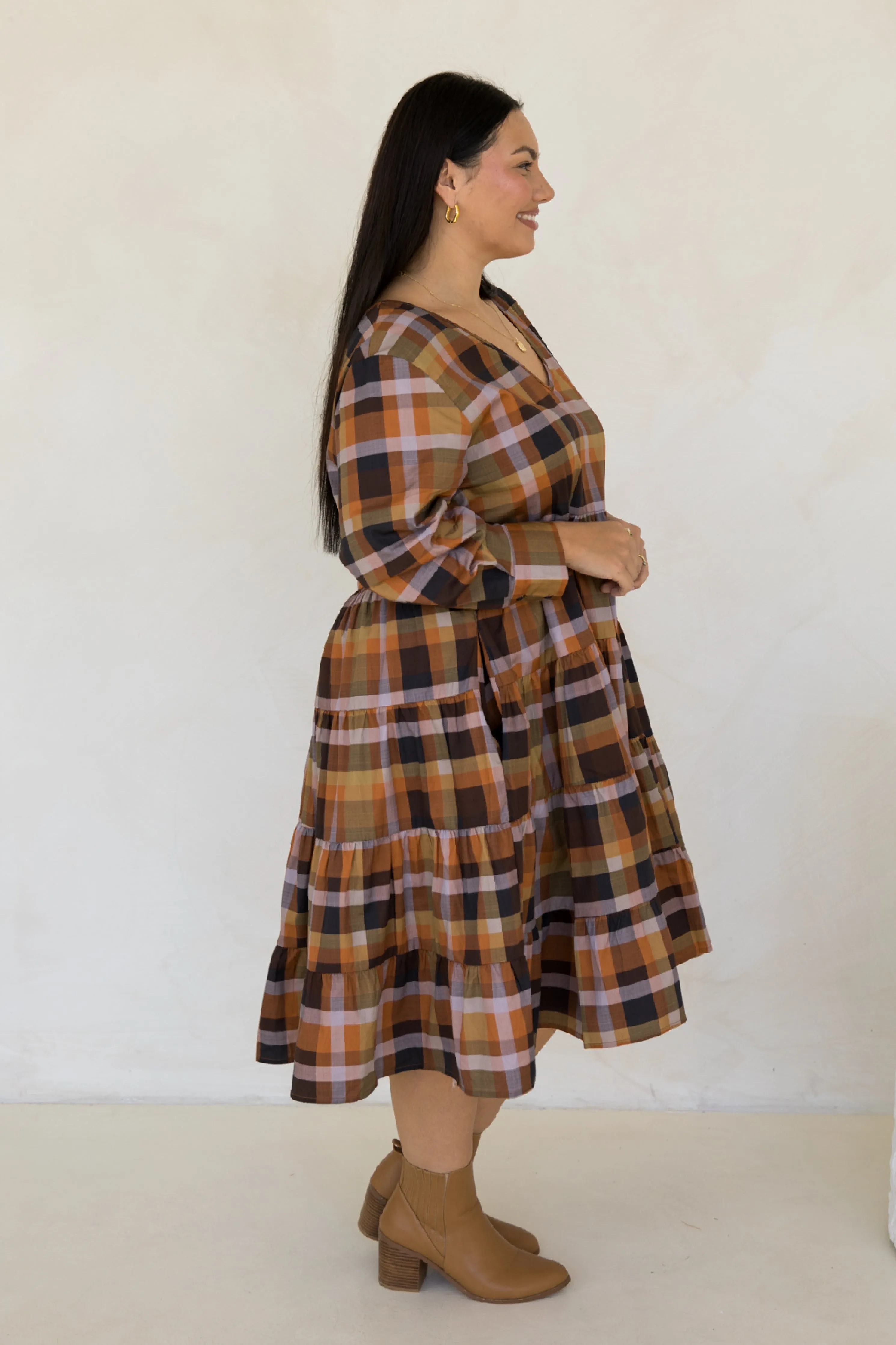 Bonita Dress in Fall Check