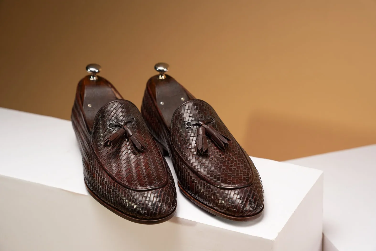 BOSPHORUS LEATHER LOAFER - WOVEN EBONY