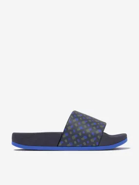 BOSS Boys Monogram Sliders in Navy