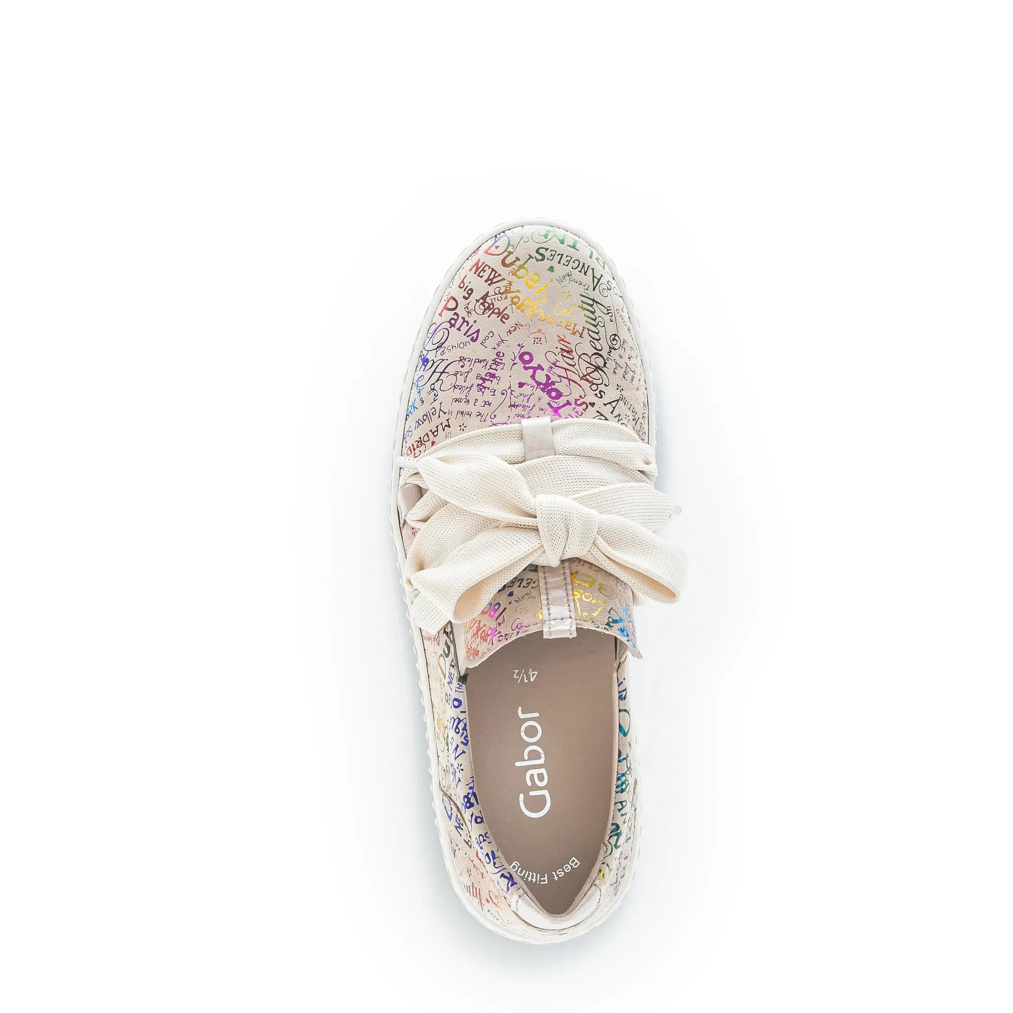 Bow Sneaker Letter/Lack - Beige