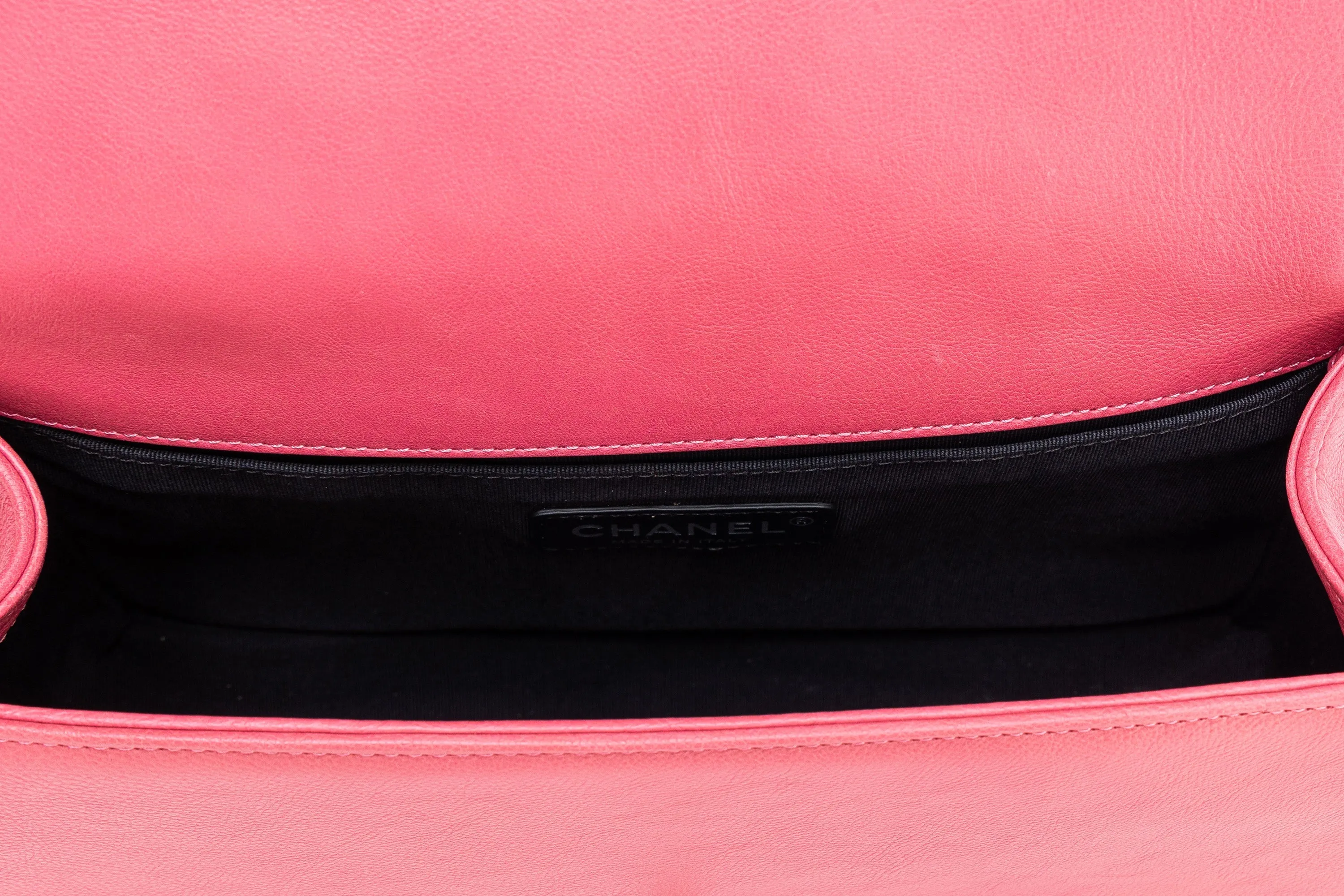 Boy Medium Pink Shoulder Bag in Calfskin,  hardware