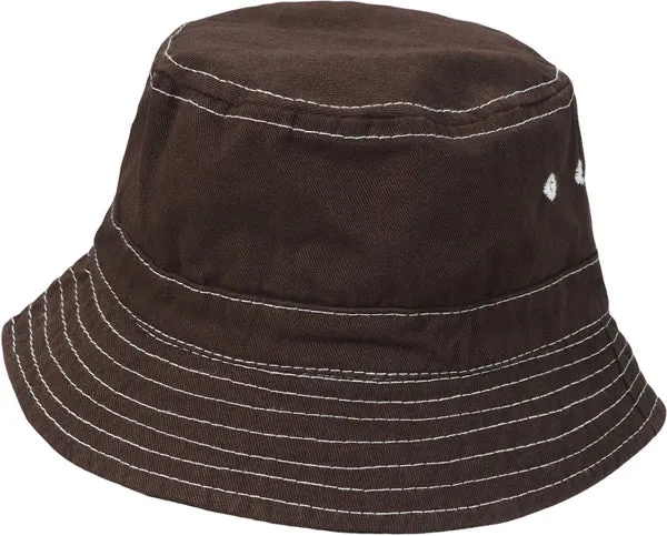 Boys and Girls 100% Cotton Twill UPF 50  Wharf Hat | Chocolate Brown (Dyed & Finished in USA*)