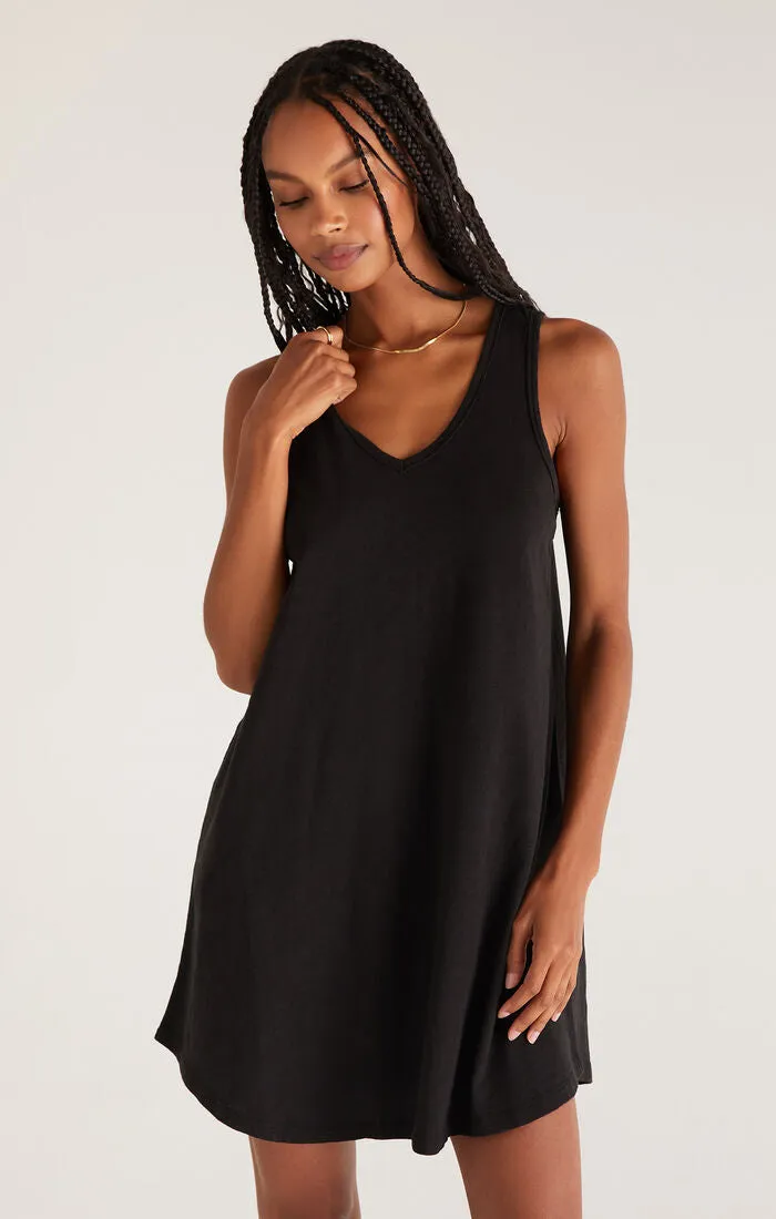 Breezy Mini Dress | Black & Papaya