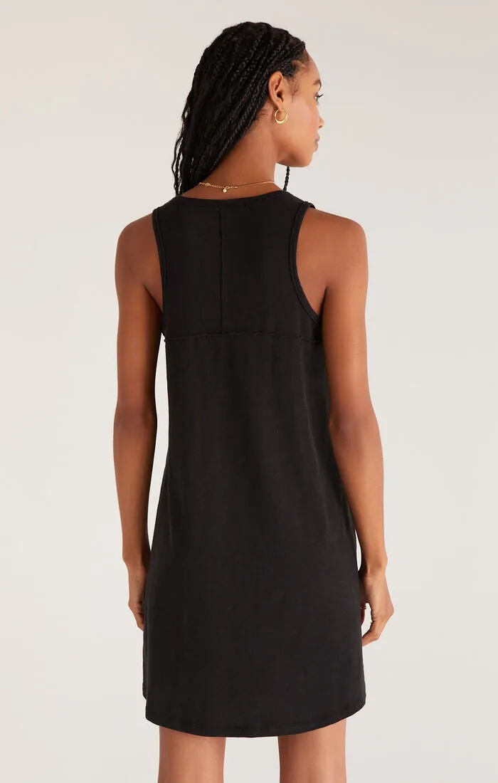 Breezy Mini Dress | Black & Papaya